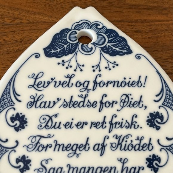 Porsgrund Norway Porcelain Fish Shaped Trivet with Poem Midcentury Kitchen Decor - Picture 3 of 7
